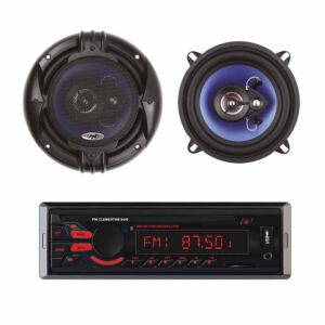 Pack Radio Lecteur MP3 pour voiture PNI Clementine 8440 4x45w + Haut-parleurs coaxiaux pour voiture PNI HiFi650, 120W
