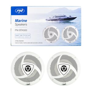 Haut-parleurs coaxiaux pour bateaux PNI BTA500, 100W, 12,7 cm, lot de 2