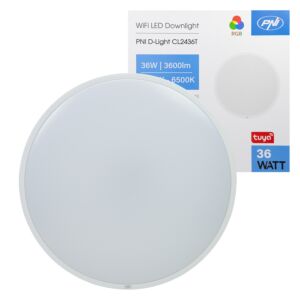 Plafonnier LED PNI D-Light CL2436T Wi-Fi, Tuya, RGB