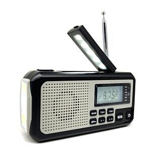 Radio portable PNI DYN310 Gris avec dynamo, lampe de poche, charge solaire, powerbank 4000 mAh, SOS