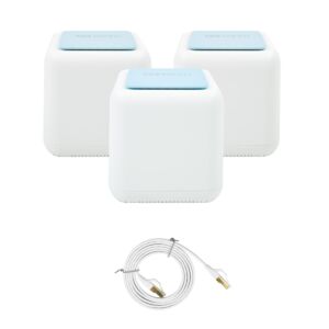 Système Wi-Fi Mesh Gigabit PNI GB1200 et câble réseau plat CAT8 S/STP 1bc PNI U8015W de 1,5 m