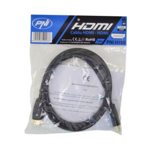 Câble HDMI PNI H150 haute vitesse 1,4 V, enfichable, Ethernet, plaqué or, 1,5 m