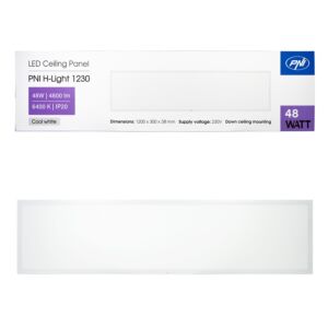 Panneau LED PNI H-Light 1230 48W, 1200x300mm, 4800lm, 6400K, intérieur, encastré