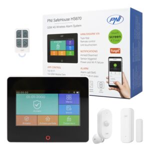 Système d’alarme sans fil PNI SafeHouse HS670 WiFi GSM 4G, écran tactile couleur, 99 zones sans fil, prise en charge de 5 numéros de téléphone