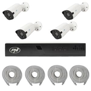 Pack de vidéosurveillance avec 4 caméras et câbles de 20 mètres inclus