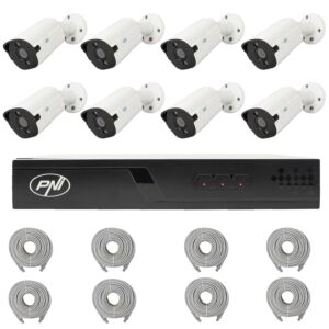 Pack de vidéosurveillance avec 8 caméras et câbles de 20 mètres inclus