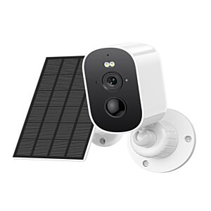 Caméra de surveillance vidéo PNI IP775S 5MP, panneau solaire, batterie intégrée, emplacement pour carte micro SD, vision nocturne, audio