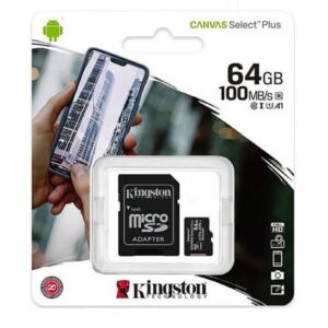 Carte mémoire MicroSD Canvas Select Plus, 64 Go, 100 Mo / s, avec adaptateur