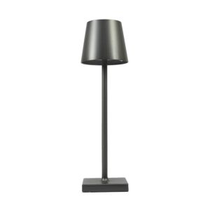 Lampe de table PNI gris, lumière chaude, avec batterie