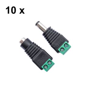 Lot de 10bc PNI M02 Prises d’Alimentation Mère/Mâle pour Systèmes de Surveillance