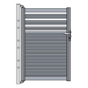 Porte piétonne en aluminium PNI MAB900 : 0,9 m de long et 1,5 m de hauteur