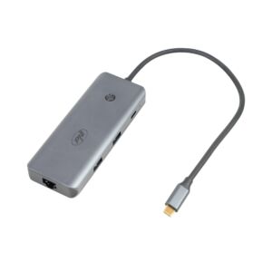 Adaptateur multiport PNI MP15S USB-C vers HDMI, 2 ports USB 3.0, lecteur de cartes SD/TF, port RJ45, USB-C PD