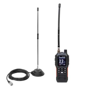 Ensemble radio CB portable PNI Escort HP 102 multi-norme, 4 W, 12 V-24 V, AM-FM avec antenne CB PNI Extra 40 et aimants