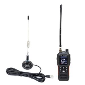 Ensemble radio CB portable PNI Escort HP 102 multi-normes, 4 W, 12-24 V, AM-FM avec antenne CB PNI ML29 et aimant.
