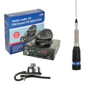 Station CBR CBI Antenne CBI ESCORT CB 8024 ASQ + CB PNI ML160 avec support T941