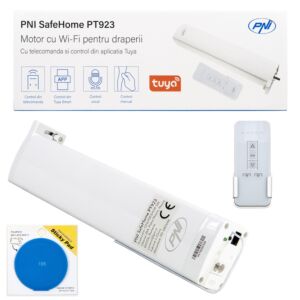Kit de motorisation intelligent pour rideaux, rideaux WiFi PNI SafeHome PT923 avec coussinet adhésif bleu inclus