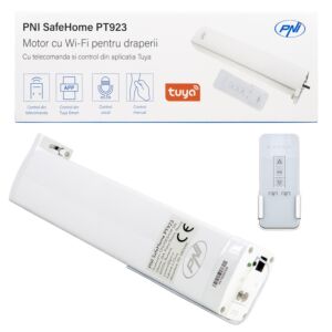 Moteur intelligent pour rideaux, rideaux WiFi PNI SafeHome PT923, avec télécommande incluse, contrôlé avec l'application Tuya