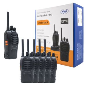 Kit de 6 stations radio portables PNI PMR R40 PRO batteries, chargeurs et écouteurs inclus