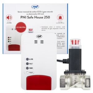 Kit PNI Safe House Dual Gas 250 avec capteur de monoxyde de carbone (CO) et gaz naturel et électrovanne
