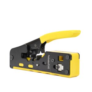 Pince PNI SR7, pour couper et dénuder les câbles et sertir les fiches RJ12, RJ45 CAT5, CAT6, CAT7, jaune