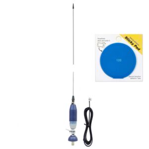 Pack d’antenne CB Sirio SUPER 9 avec Butterfly, 155 cm de long et Sticky Pad Blue inclus