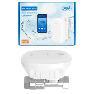 Vanne d'eau intelligente PNI SV180 PRO, connectivité Wi-Fi, IP65, DN20, application Tuya 3/4, compatible avec Amazon Al