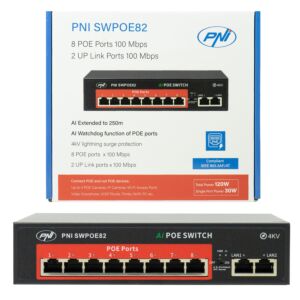 Switch POE PNI SWPOE82 avec 8 ports POE