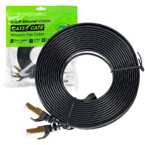 Câble réseau plat CAT7 noir