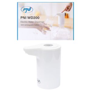Pompe électrique pour bouteille d'eau PNI WD200, chargement via USB-C, batterie 800 mAh