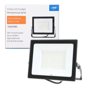 Réflecteur LED PNI GreenHouse WS130 100 W, alimentation 230 V, 8700 lm, 6500 K, IP65