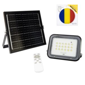Ensemble réflecteur LED 50 W PNI GreenHouse WS50 PRO avec panneau solaire 6 W et drapeau adhésif inclus