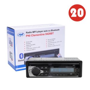 Autoradio MP3 avec 20 haut-parleurs et basse intégrée.