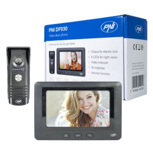 Interphone vidéo PNI DF930 avec 1 moniteur, écran LCD 7 pouces, 800x480, sortie yala électromagnétique, noir