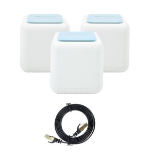 Système Wi-Fi Mesh Gigabit PNI GB1200 et câble réseau plat CAT7 S/STP 1bc PNI U7015B de 1,5 m