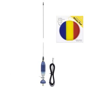 Antenne CB Sirio SUPER 9 avec papillon, longueur 155 cm et drapeau adhésif inclus